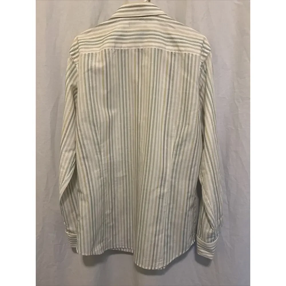 Banana Republic Shirt Mens Lg Striped Long Sleeve Button Up Slim Fit 16-16 1/2